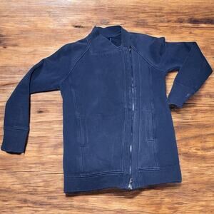 Lululemon Back to it Wrap Sweatshirt Jacket Blue Asymmetrical Zip Up Women's 8
